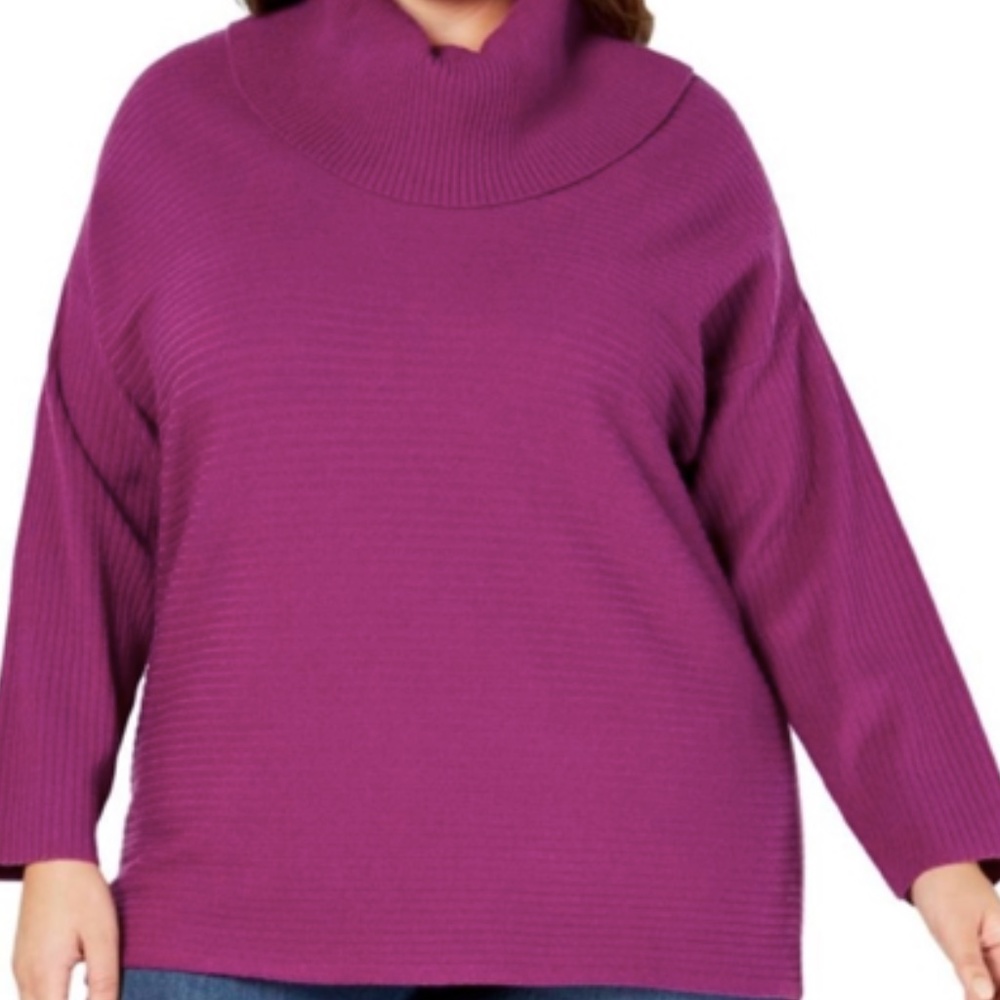 Plus Size Womens Sweater Vivid Violet Pullover NWT Style and Co Winter Warm